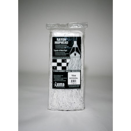 Elite Mops & Brooms Elite Mops and Brooms 16 oz Cut End Rayon Mop Refill 1 pk 111-RAY-16
